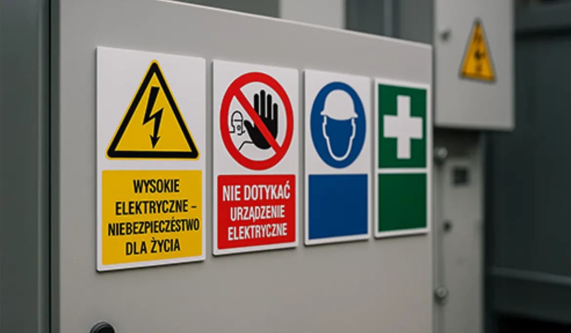 Jakie znaki bezpieczeństwa są prawnie wymagane w obiektach elektroenergetycznych?
